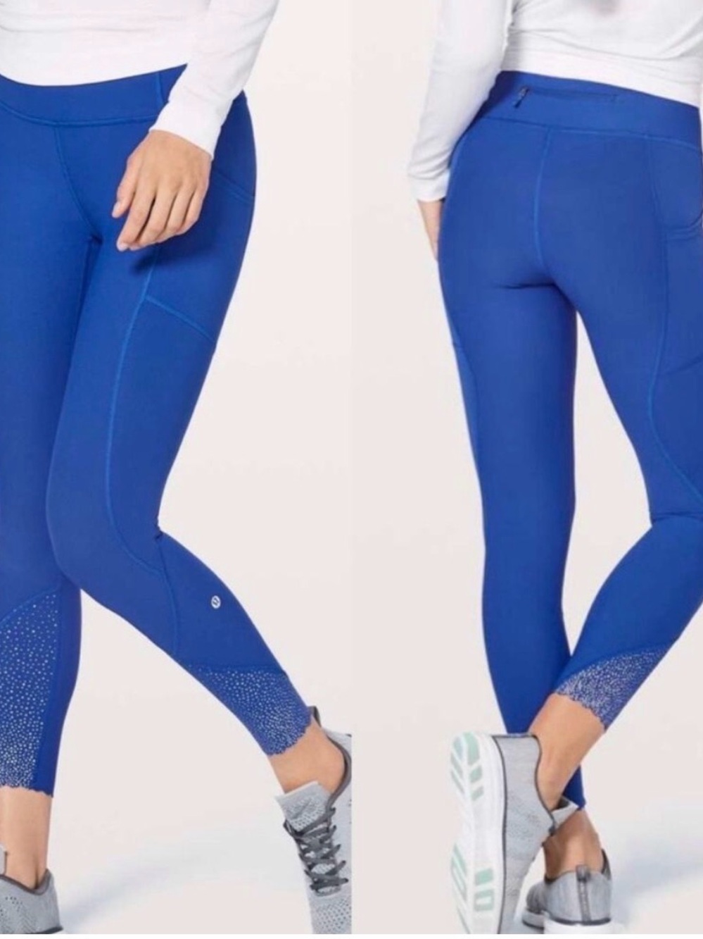 Women’s High-Rise “tight stuff” Scalloped Performance Leggings in Blue